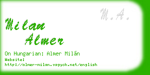 milan almer business card