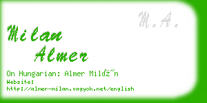 milan almer business card